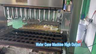La macchina per tazze di wafer aumenta la produzione di coni gelato