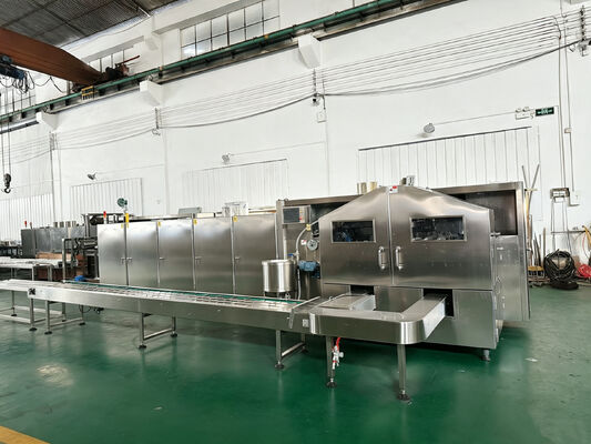 Linea di produzione automatica di coni gelato per applicazioni commerciali, in grado di produrre varie dimensioni di coni